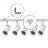 Bright Choice Complete Set 1-Phase Rail L 1 x 1 Meter White | incl. 5x Spot + GU10 2700K 3W Dimmable + 1 x 1 Meter End Cap, Power Connector and L -Connector